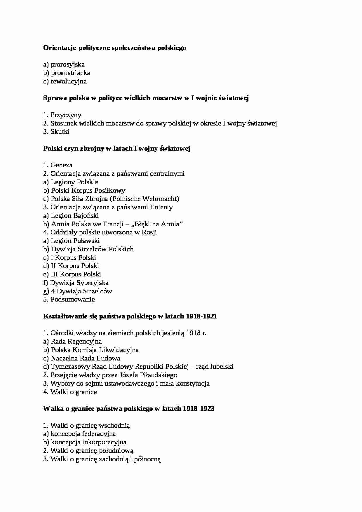 Historia Polski 1914 - 1939 - strona 1
