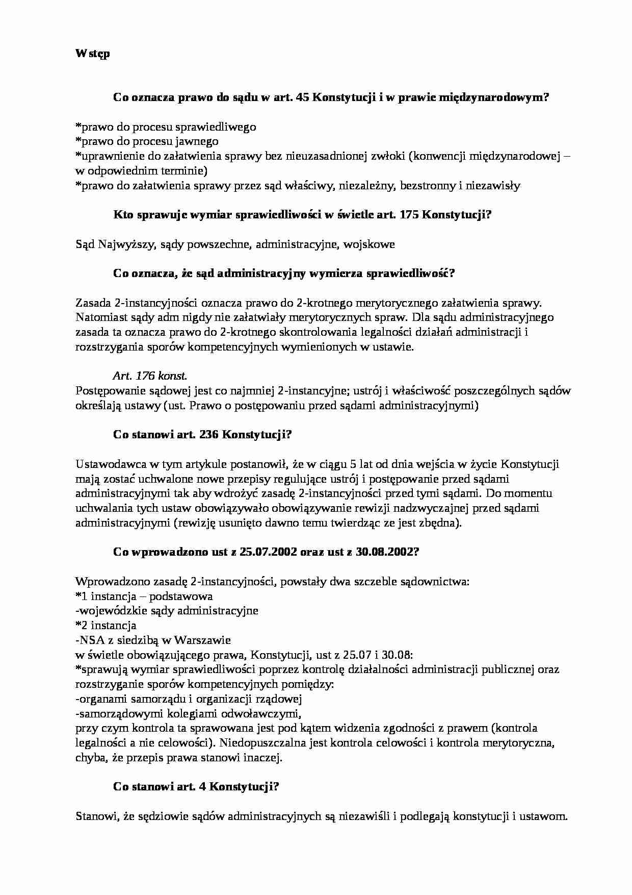 Postępowanie sądowo-administracyjne-pytania i odpowiedzi - strona 1