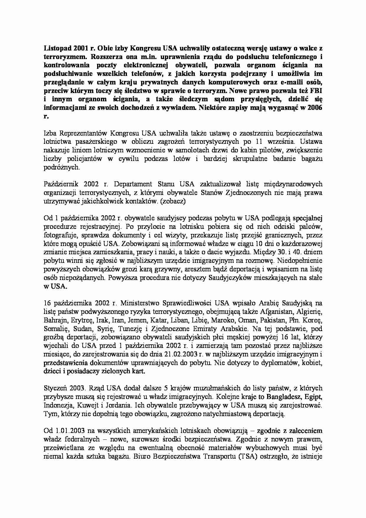 Antyterroryzm Stanów Zjednoczonych - strona 1