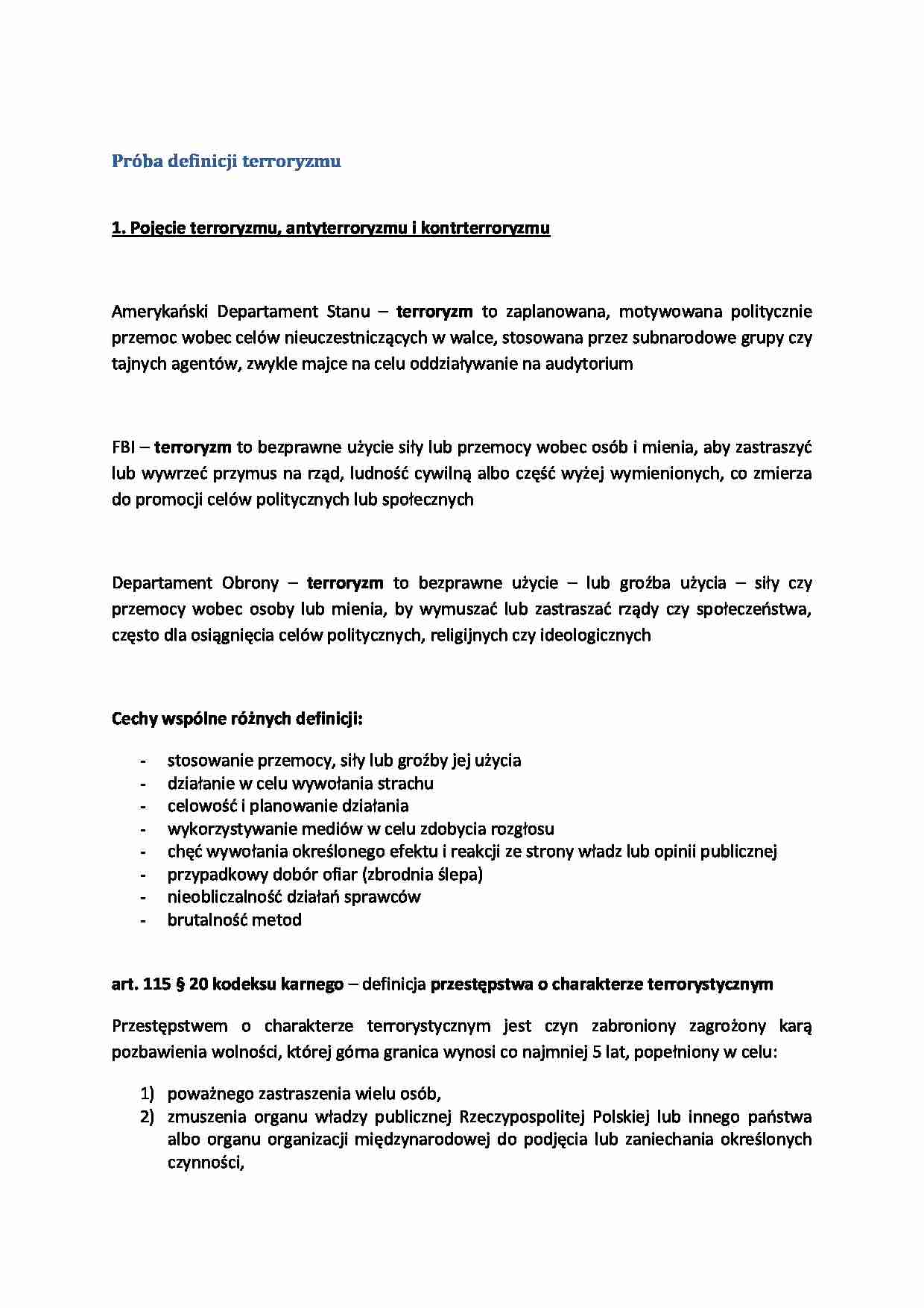 Próba definicji terroryzmu - strona 1
