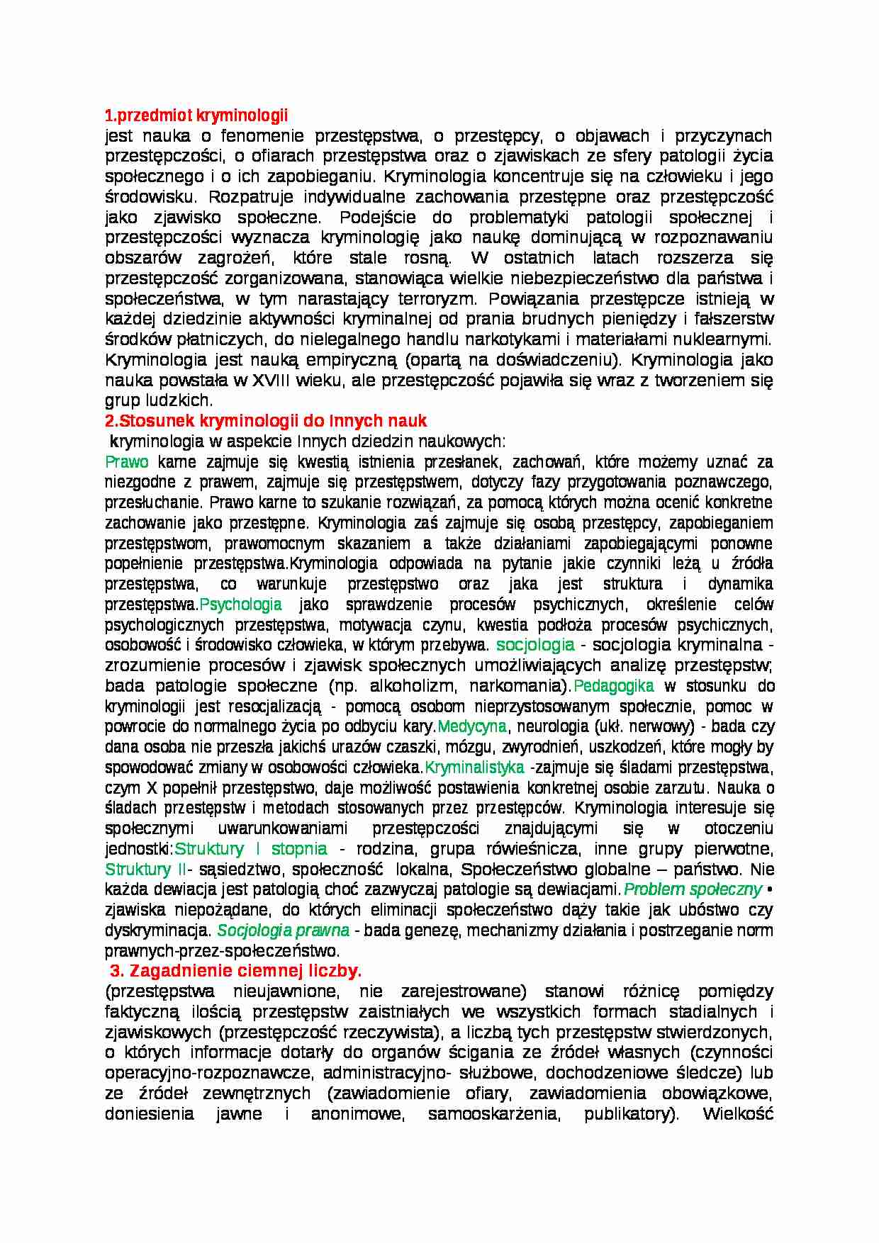 Kryminologia - przedmiot - strona 1