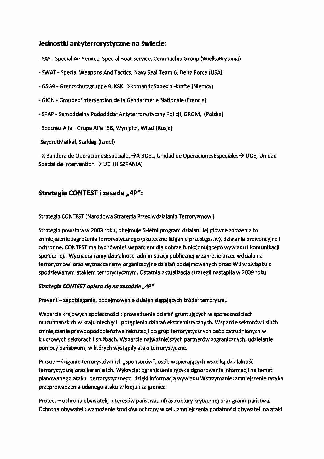 Jednostki antyterrorystyczne na świecie - strona 1