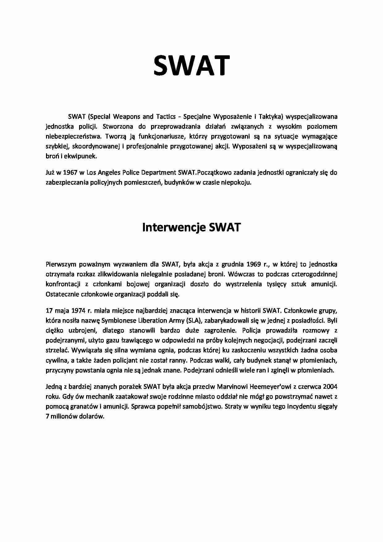 SWAT i interwencje - strona 1