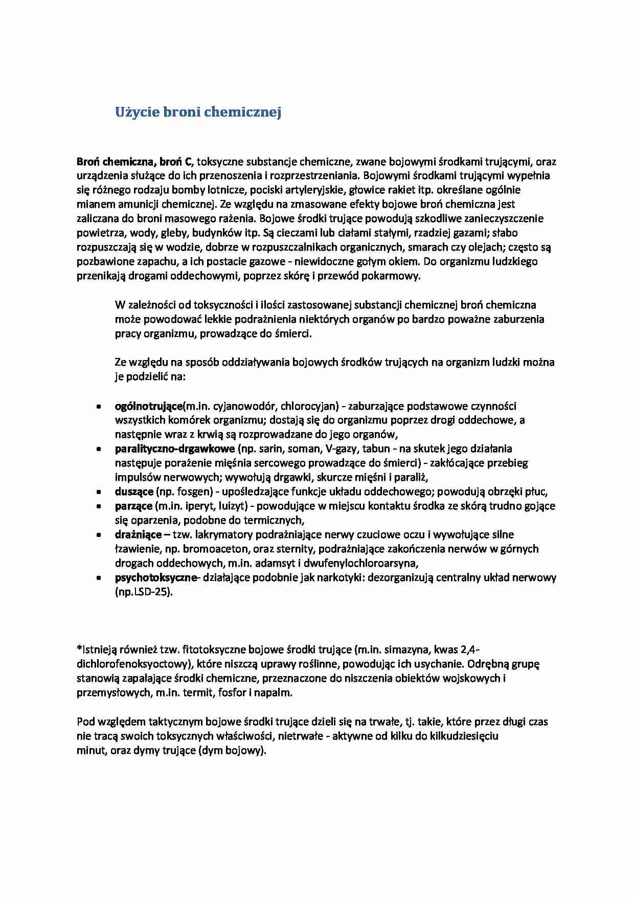 Użycie broni chemicznej - strona 1