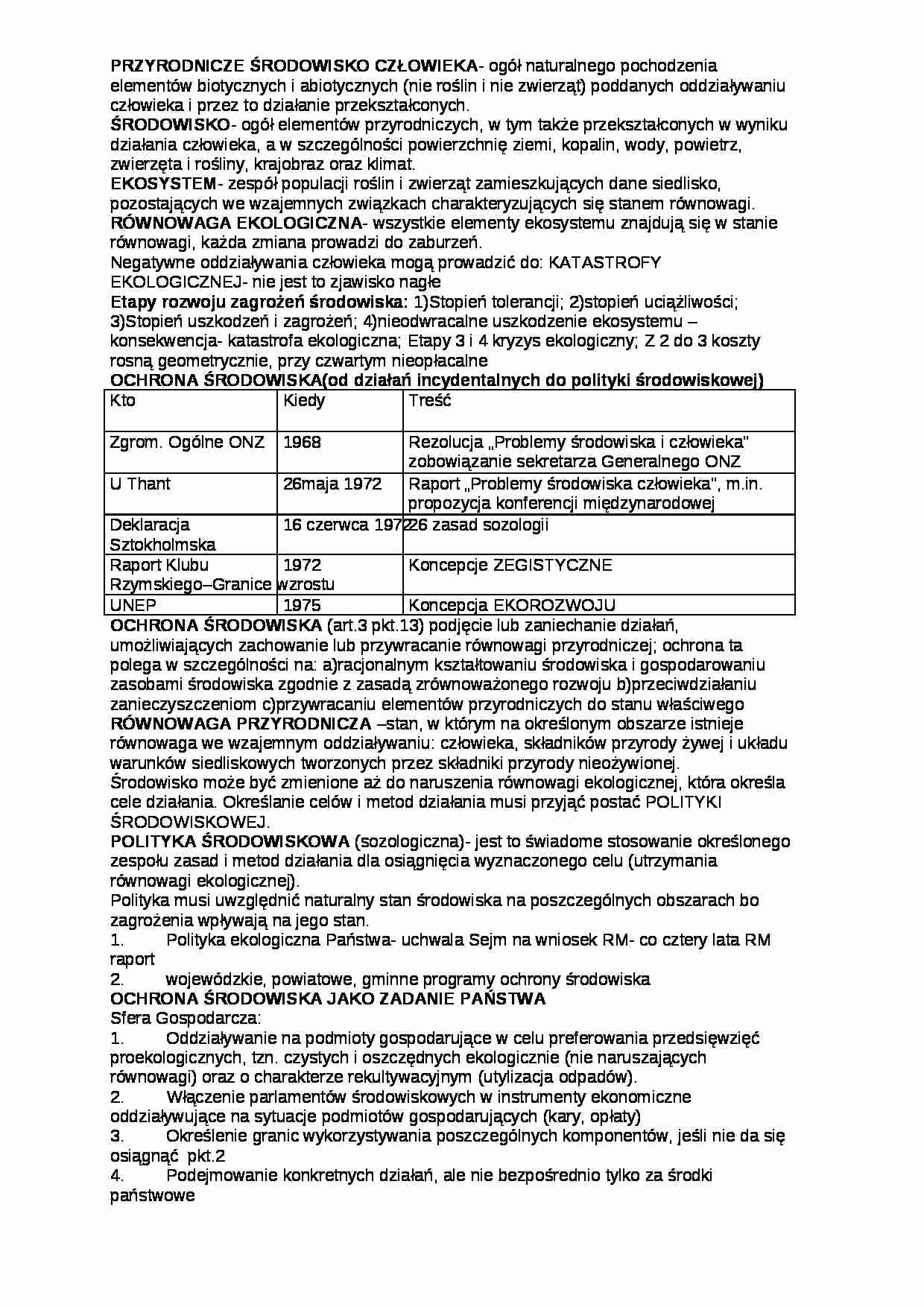 notatki na p. ochrony sr. - Prawo  - strona 1