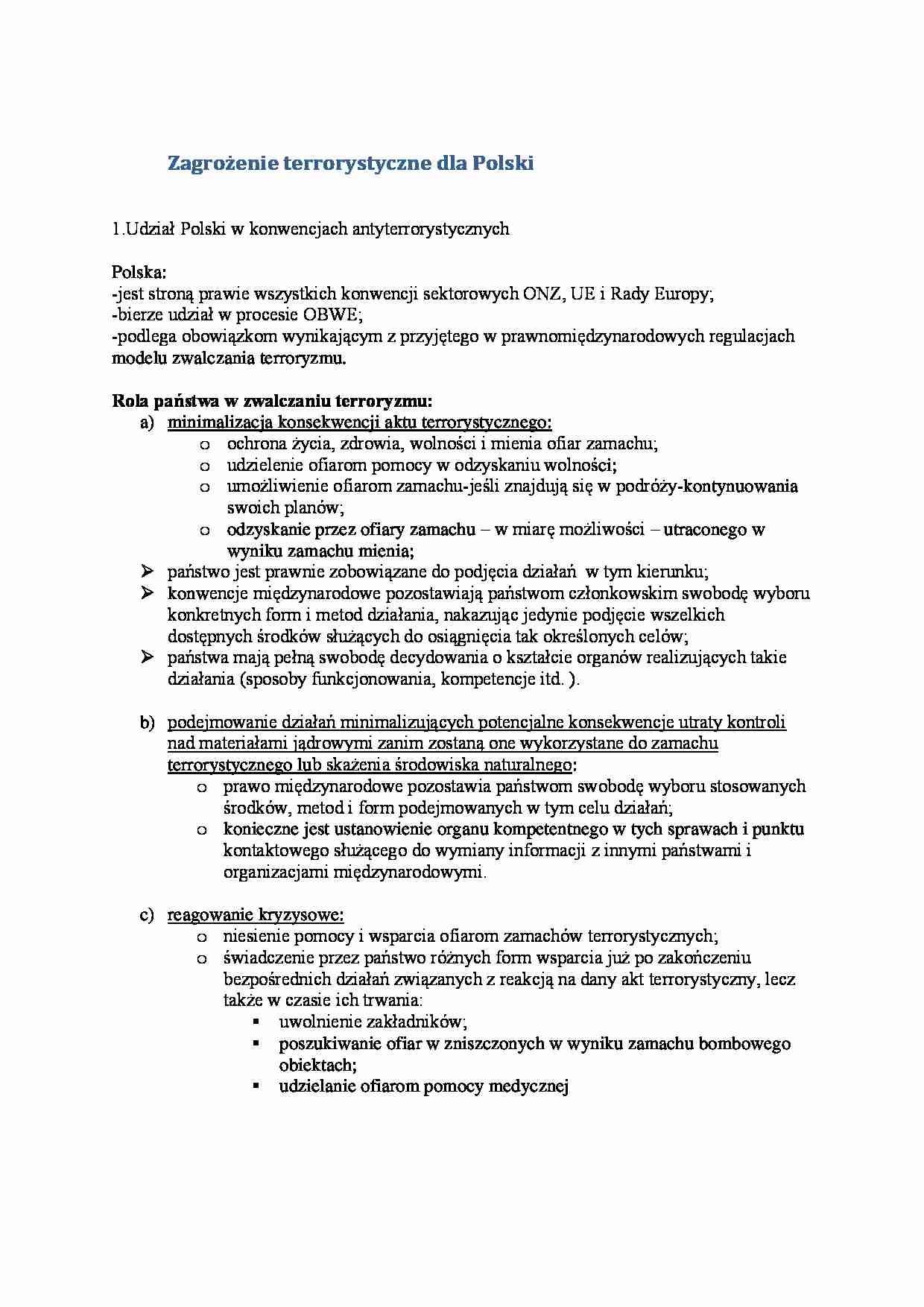 Zagrożenie terrorystyczne dla Polski - strona 1