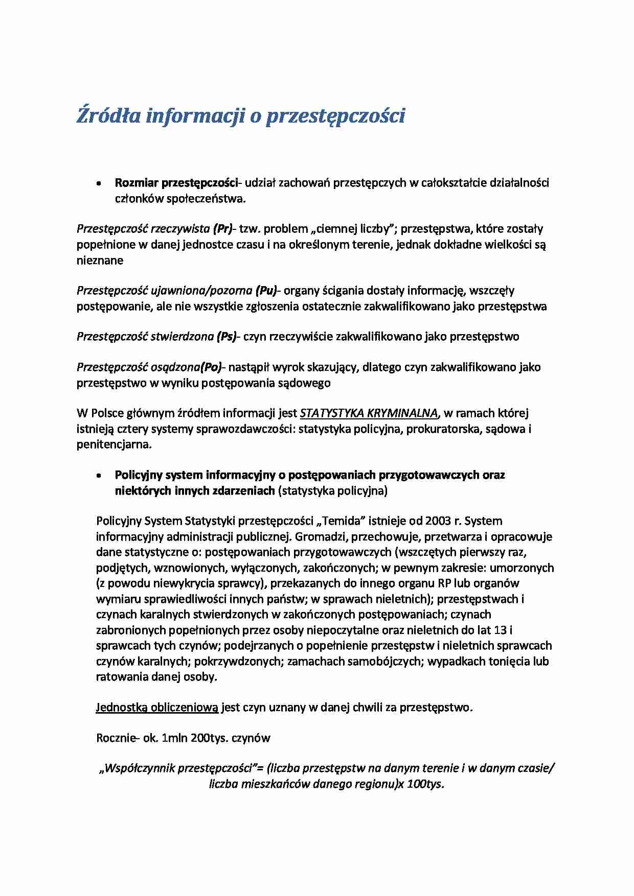 Źródła informacji o przestępczości - strona 1