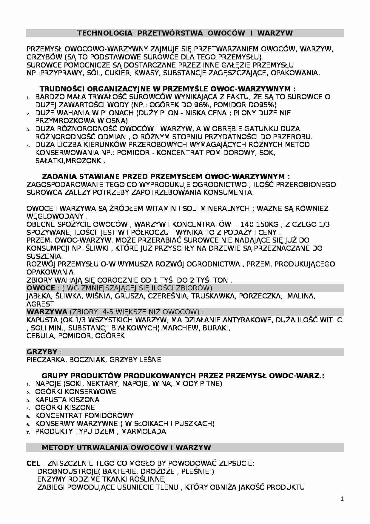 Trudności organizacyjne w przemyśle owocowo-warzywnym - strona 1