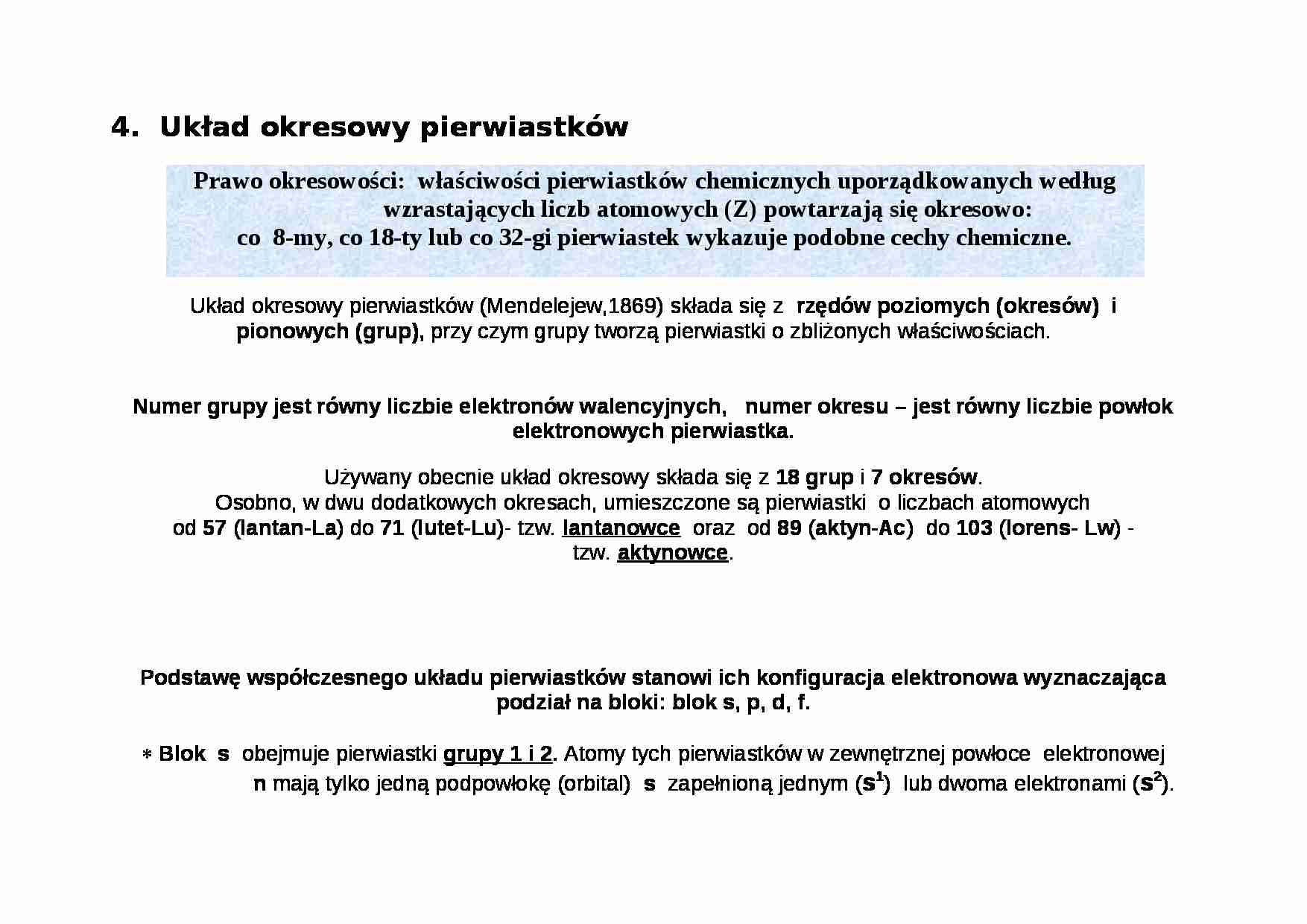 Układ okresowy pierwiastków - strona 1