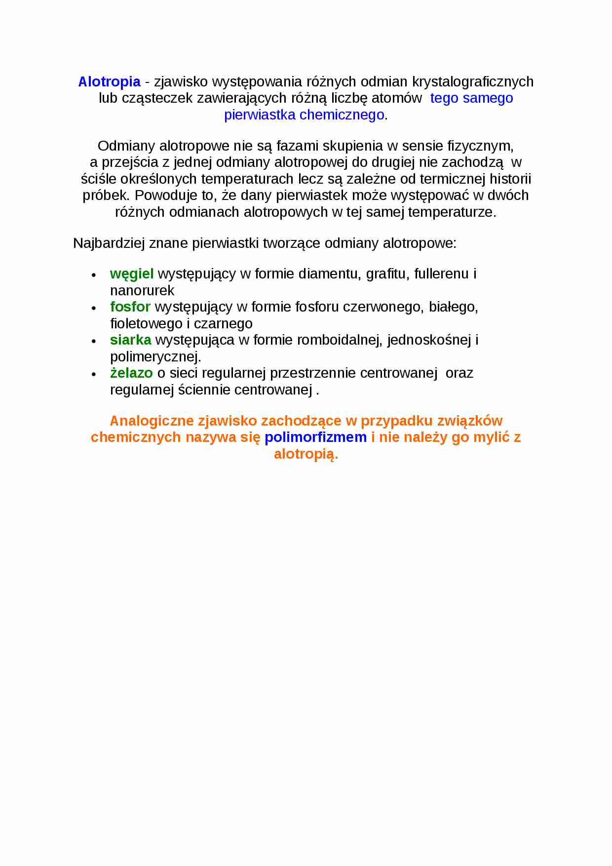 Alotropia i odmiany alotropowe - strona 1