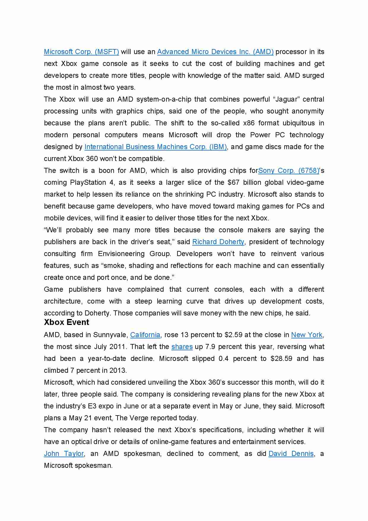 Microsoft Corporation - artykuł po angielsku - strona 1