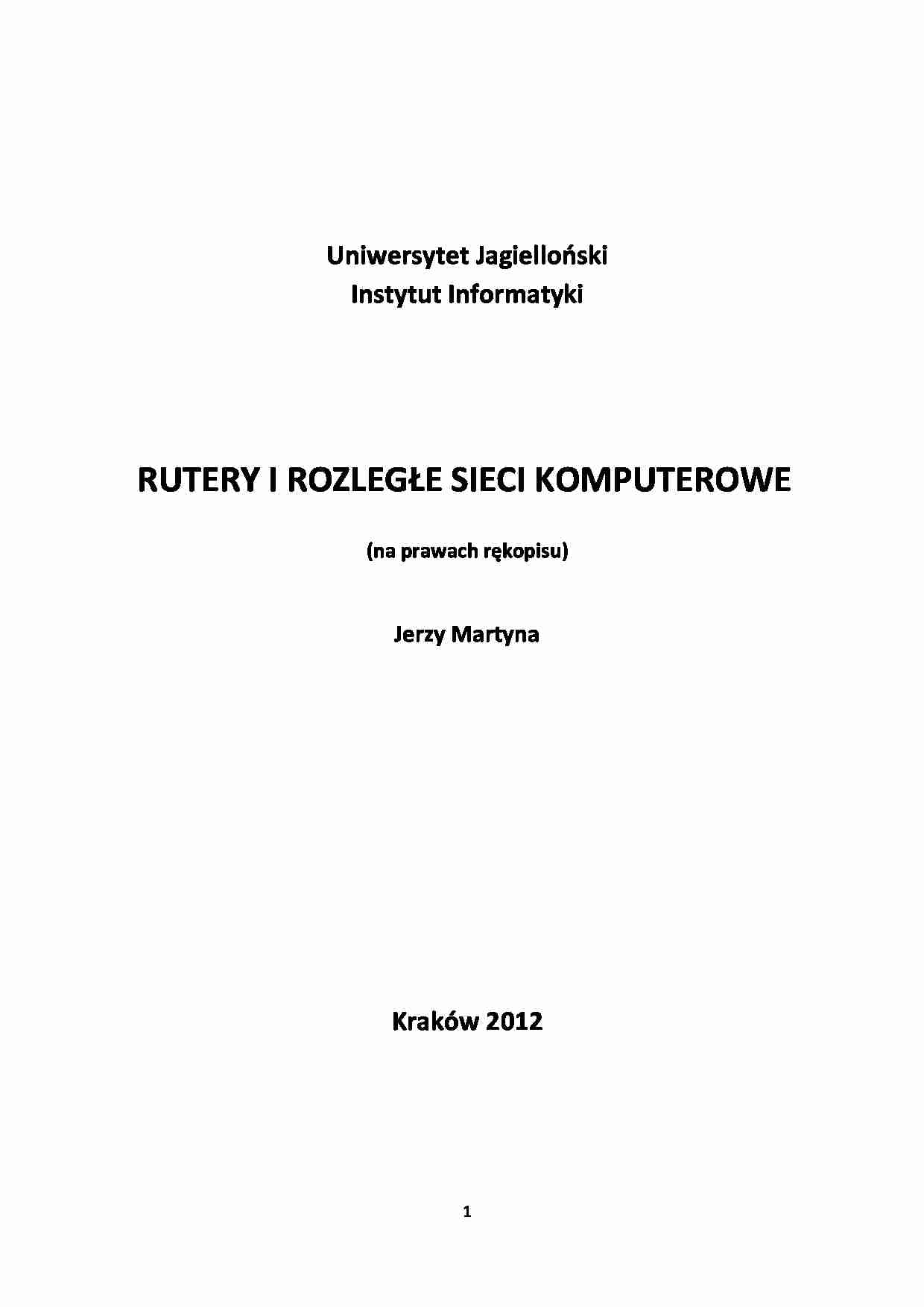 Rutery i rozległe sieci komputerowe - strona 1
