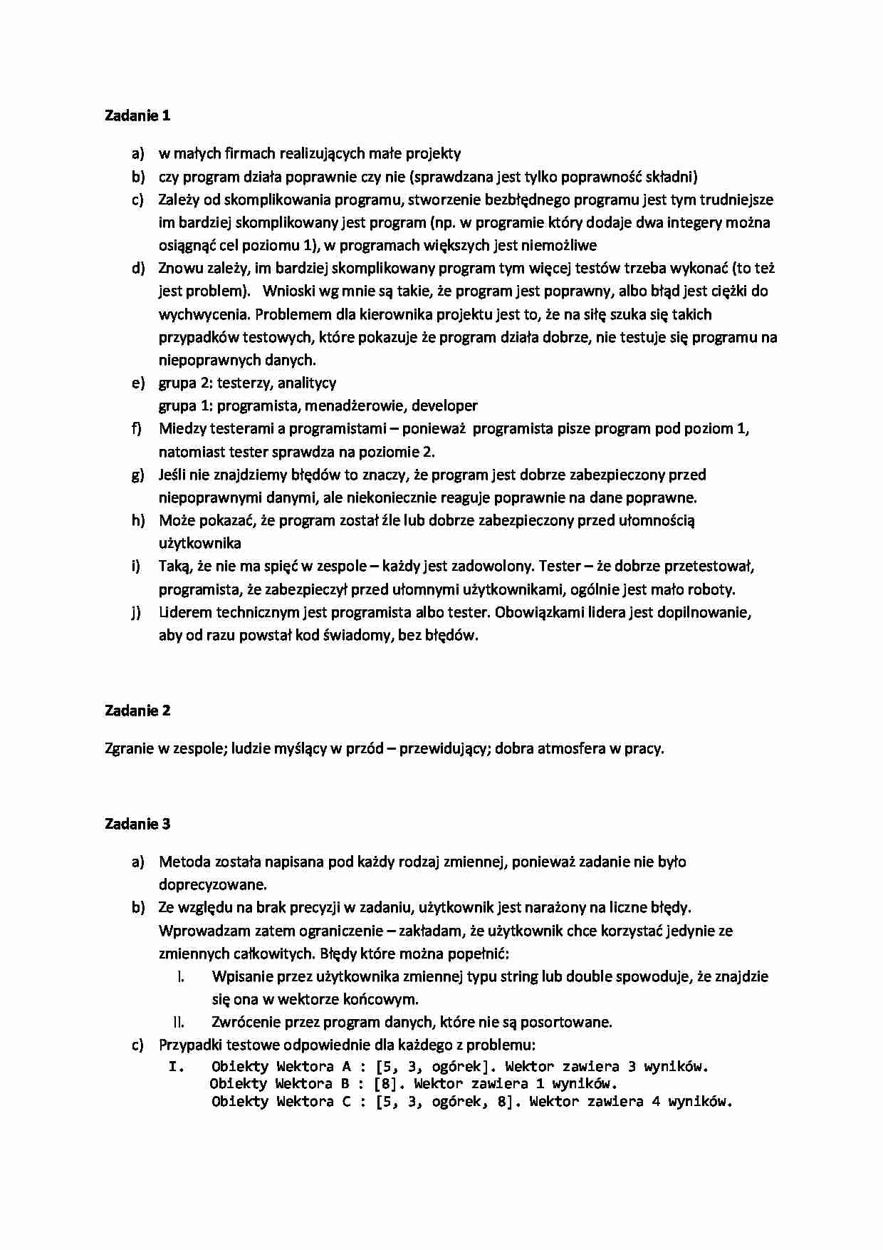 Zadania z testowania oprogramowania - strona 1