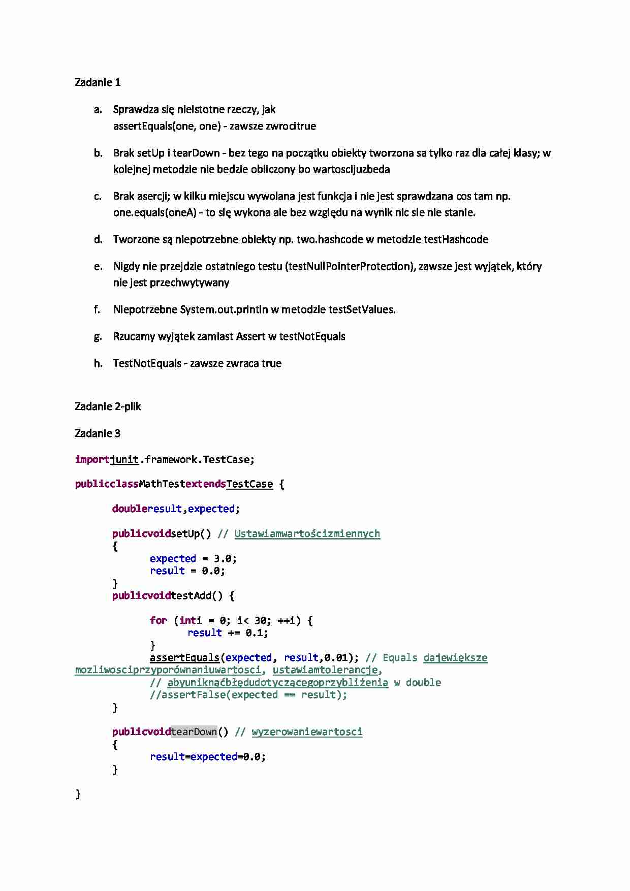 Testowanie oprogramowania - ćwiczenia - strona 1
