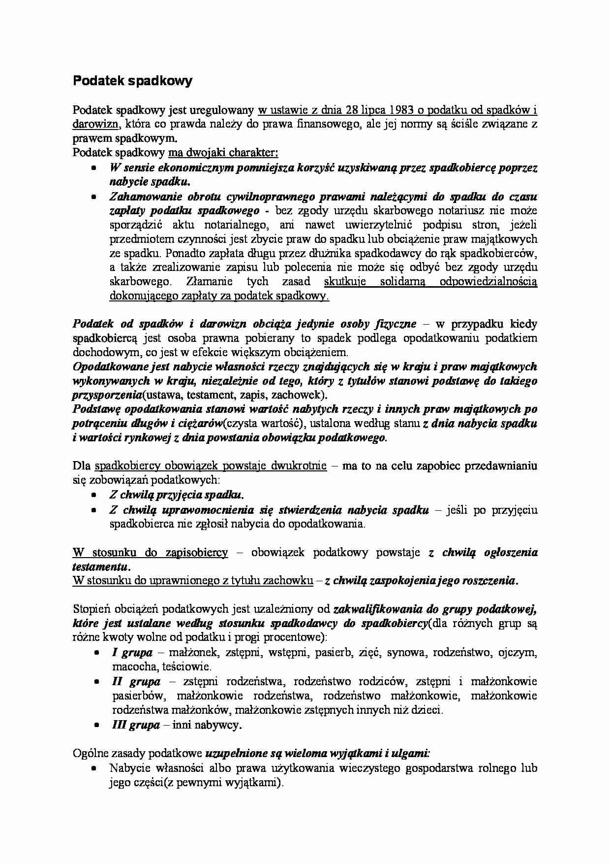 Podatek spadkowy - definicja - strona 1