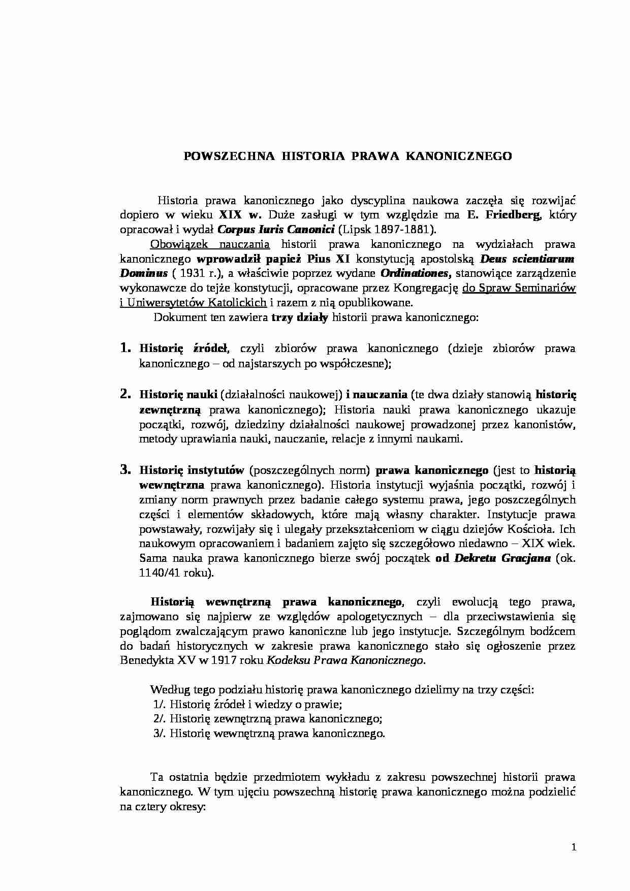 powszechna historia prawa kanonicznego - Prawo  - strona 1