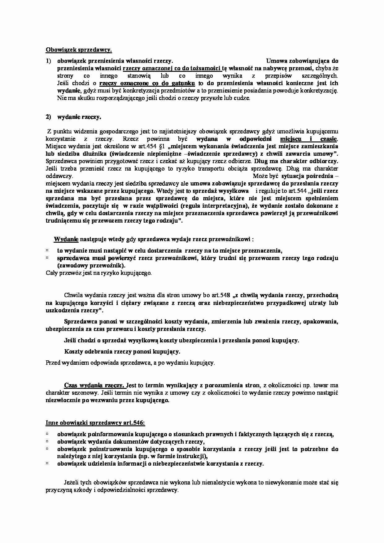 Obowiązek sprzedawcy - przepisy prawne - strona 1