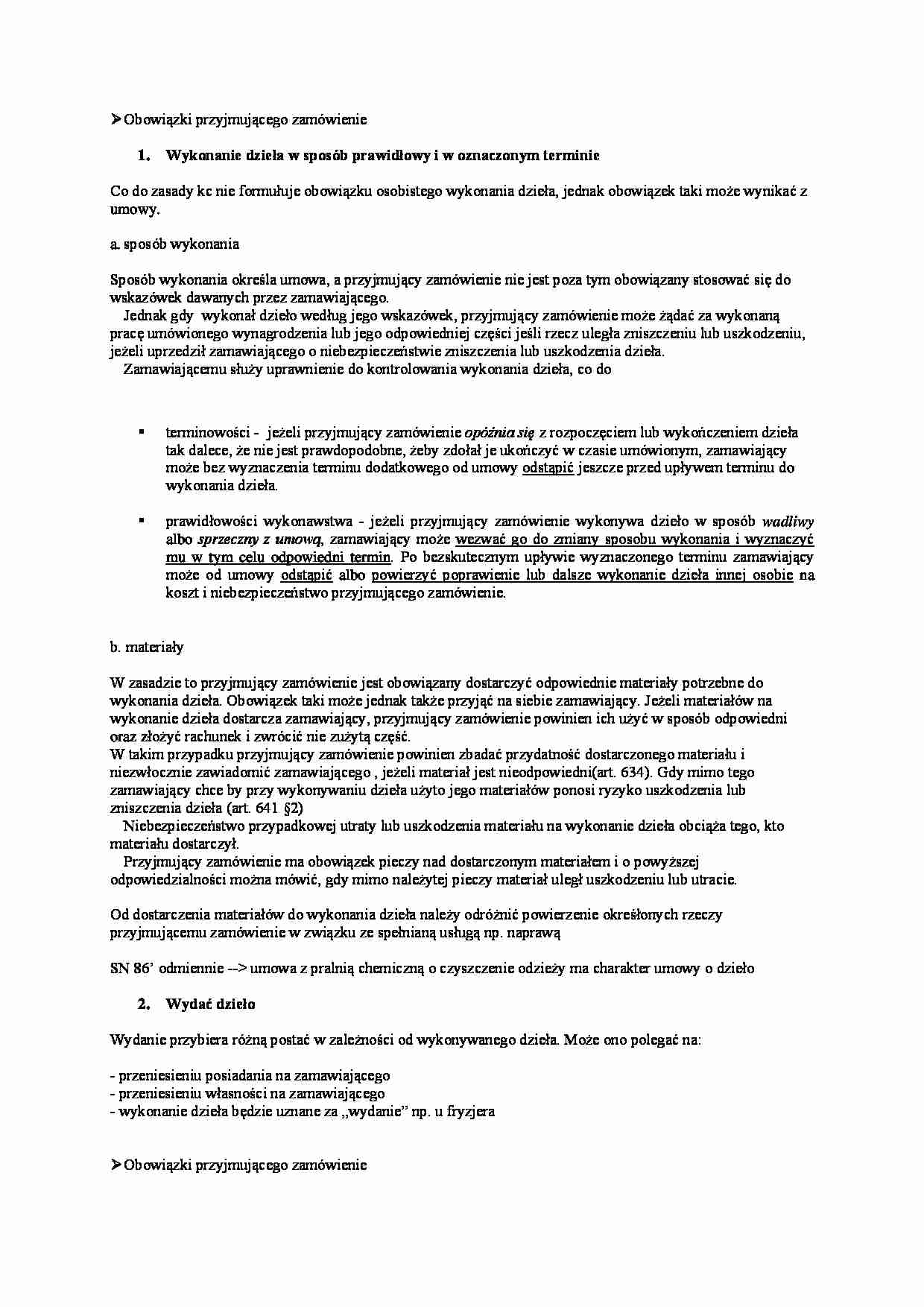 Obowiązki przyjmującego zamówienie - strona 1