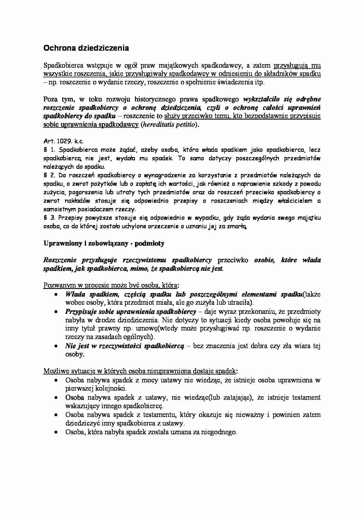 Ochrona dziedziczenia - przepisy prawne - strona 1
