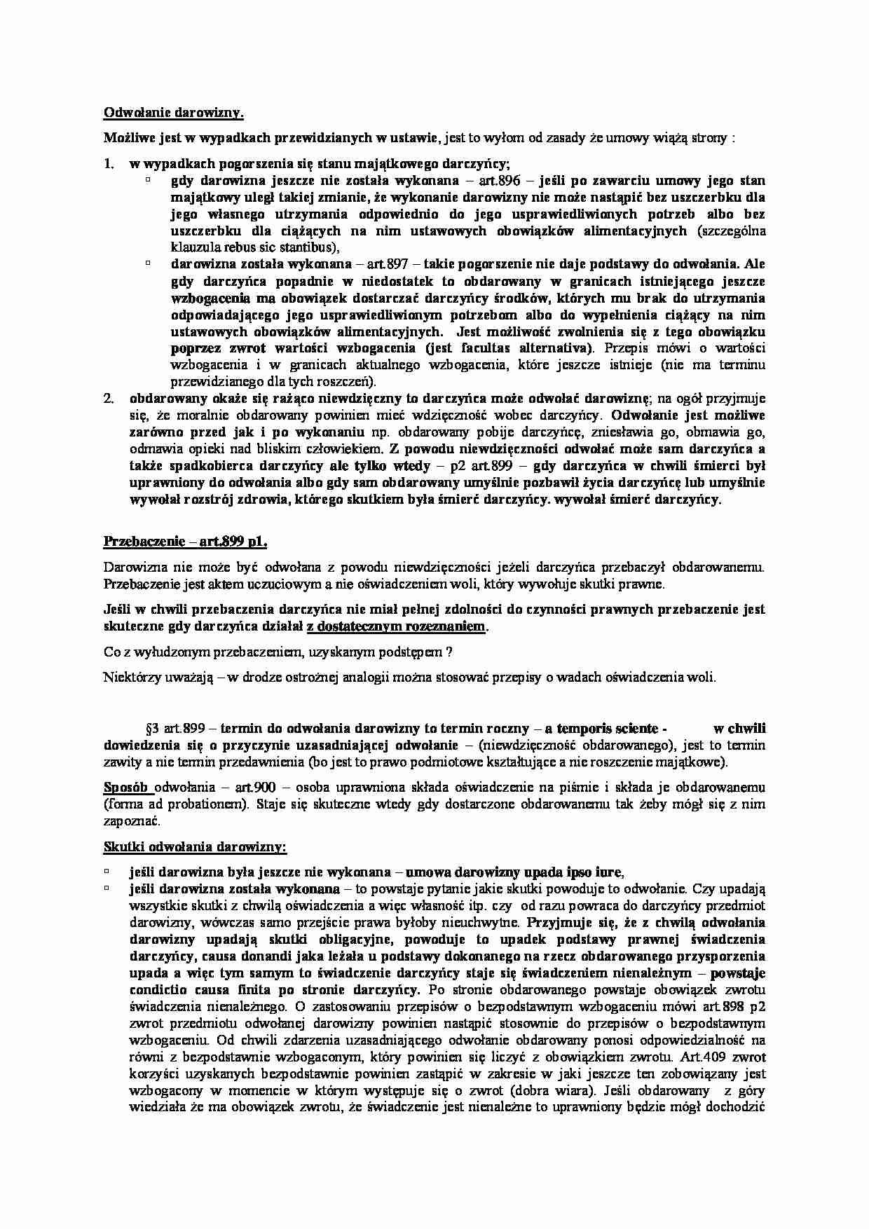 Odwołanie darowizny - postępowanie - strona 1