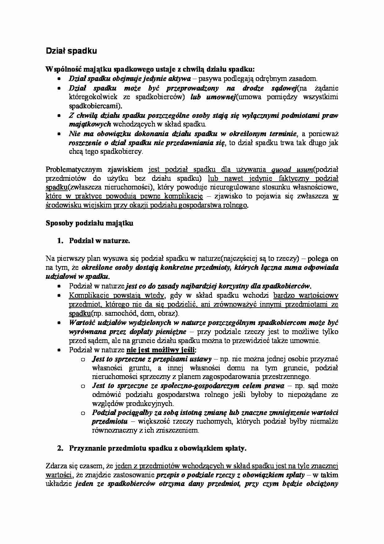 Sposoby podziału majątku - strona 1