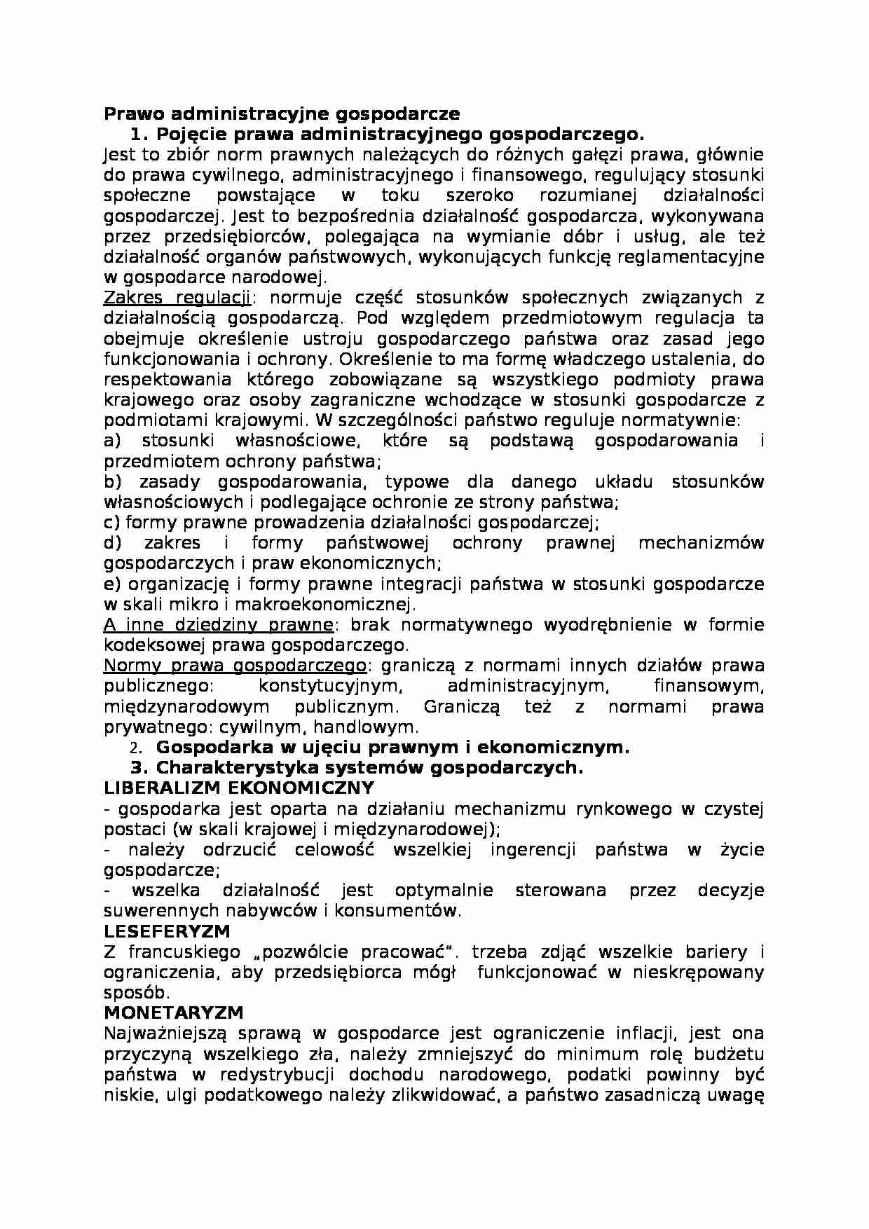 prawo administracyjne gospodarcze1 - Prawo  - strona 1