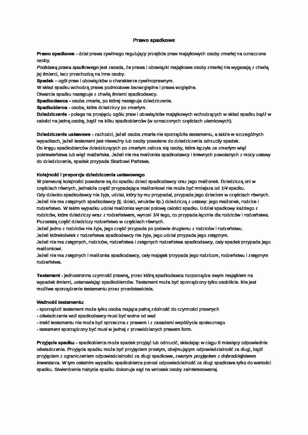 prawo cywilne   prawo spadkowe - Prawo  - strona 1