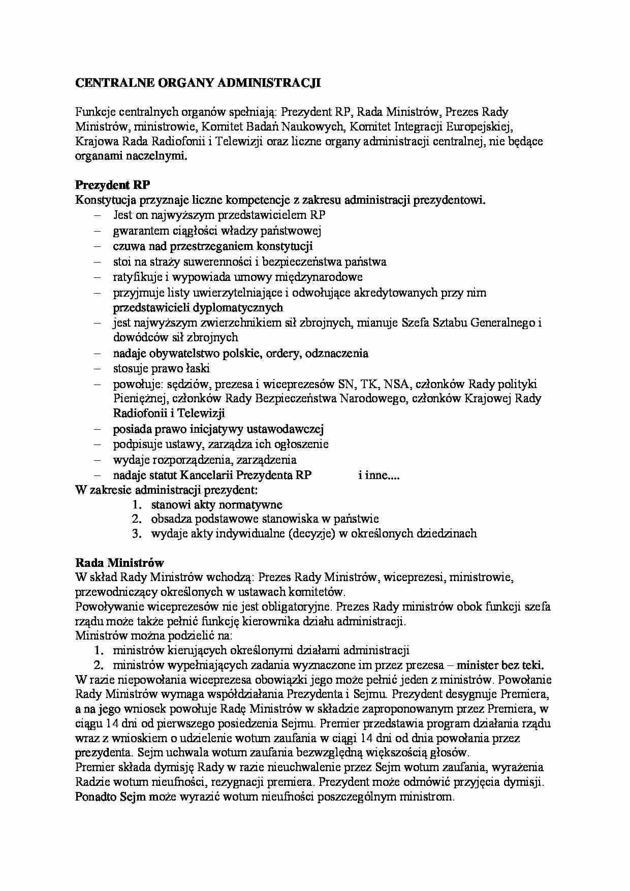 Centralne organy administracji - strona 1