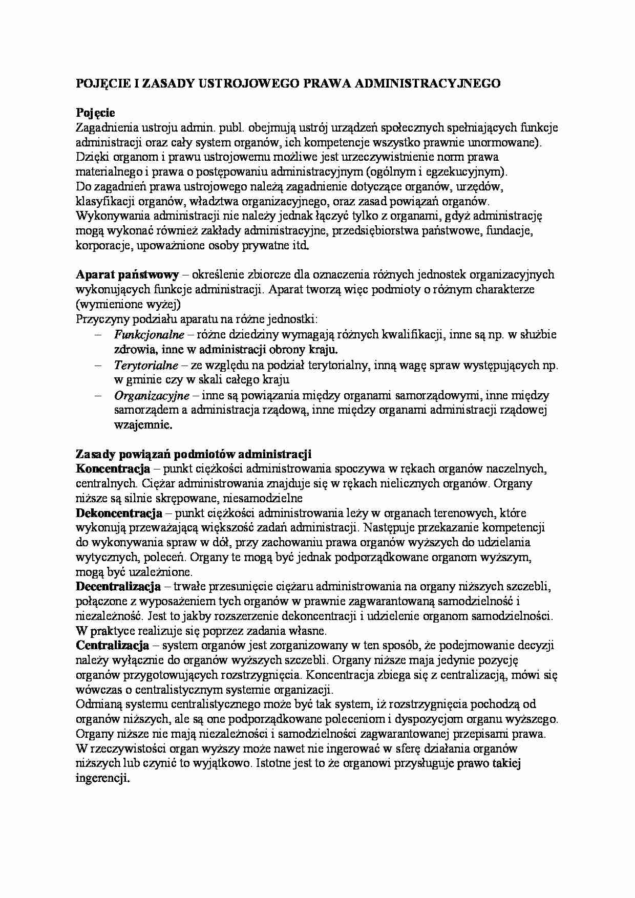 Ustrojowe prawo administracyjne - strona 1