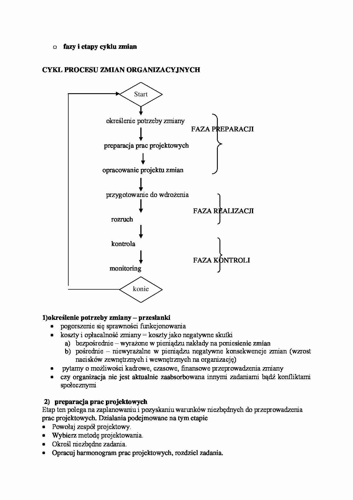 Fazy i etapy cyklu zmian - strona 1