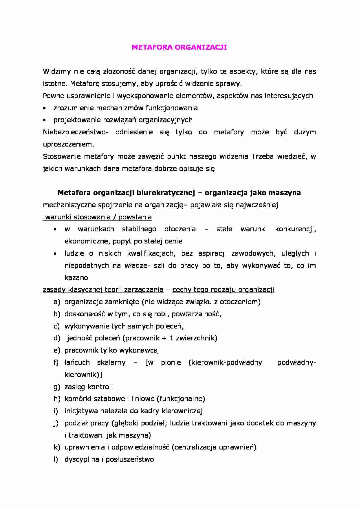 Metafora organizacji biurokratycznej - strona 1