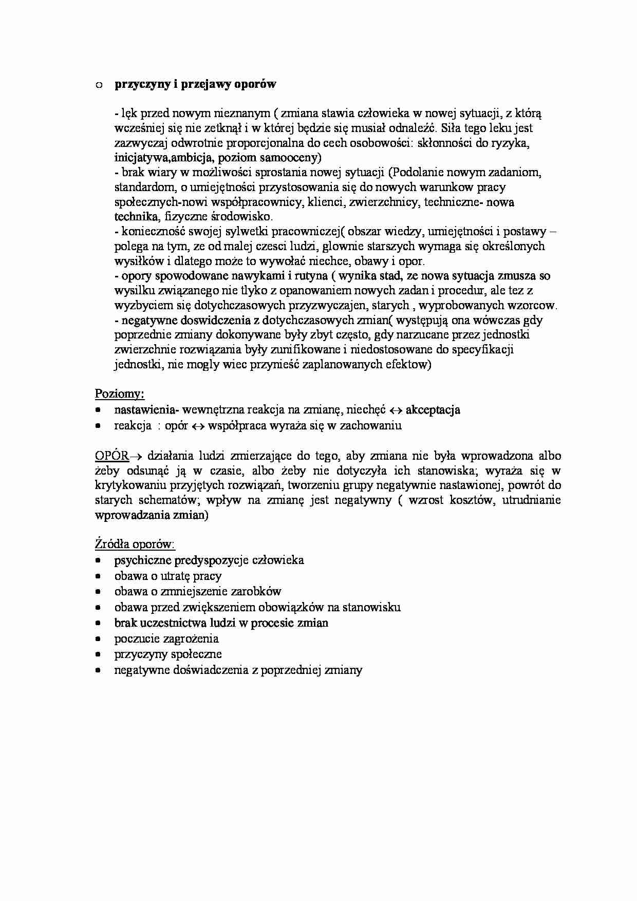 Przyczyny i przejawy oporów - strona 1