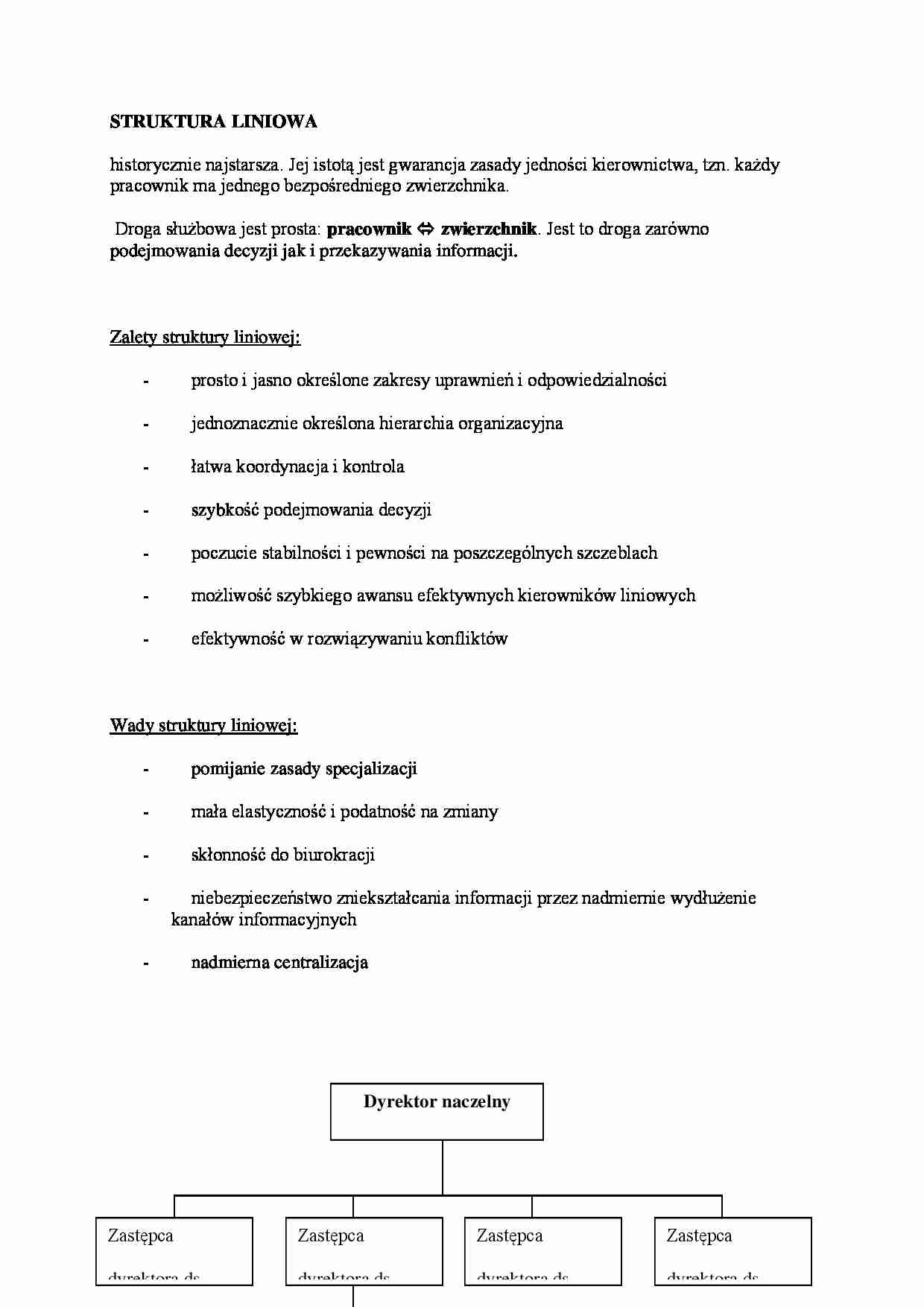 Struktura liniowa - zalety, wady - strona 1