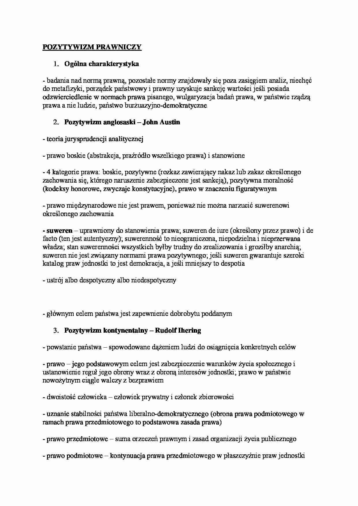 Pozytywizm prawniczy i anglosaski - strona 1