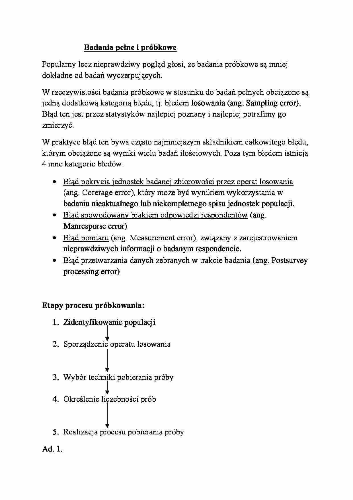 Badania pełne i próbkowe - strona 1