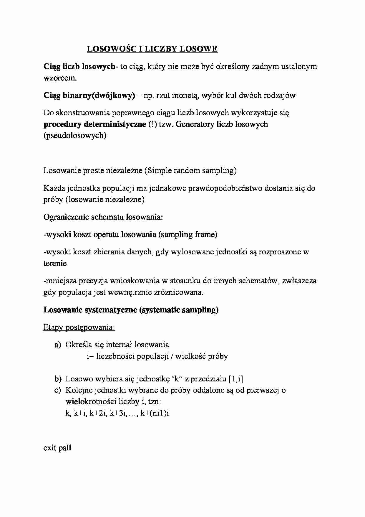 Losowość i liczby losowe - strona 1