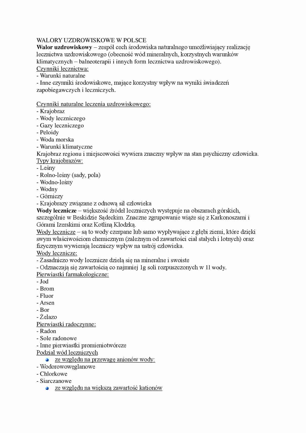 Walory uzdrowiskowe w Polsce - strona 1