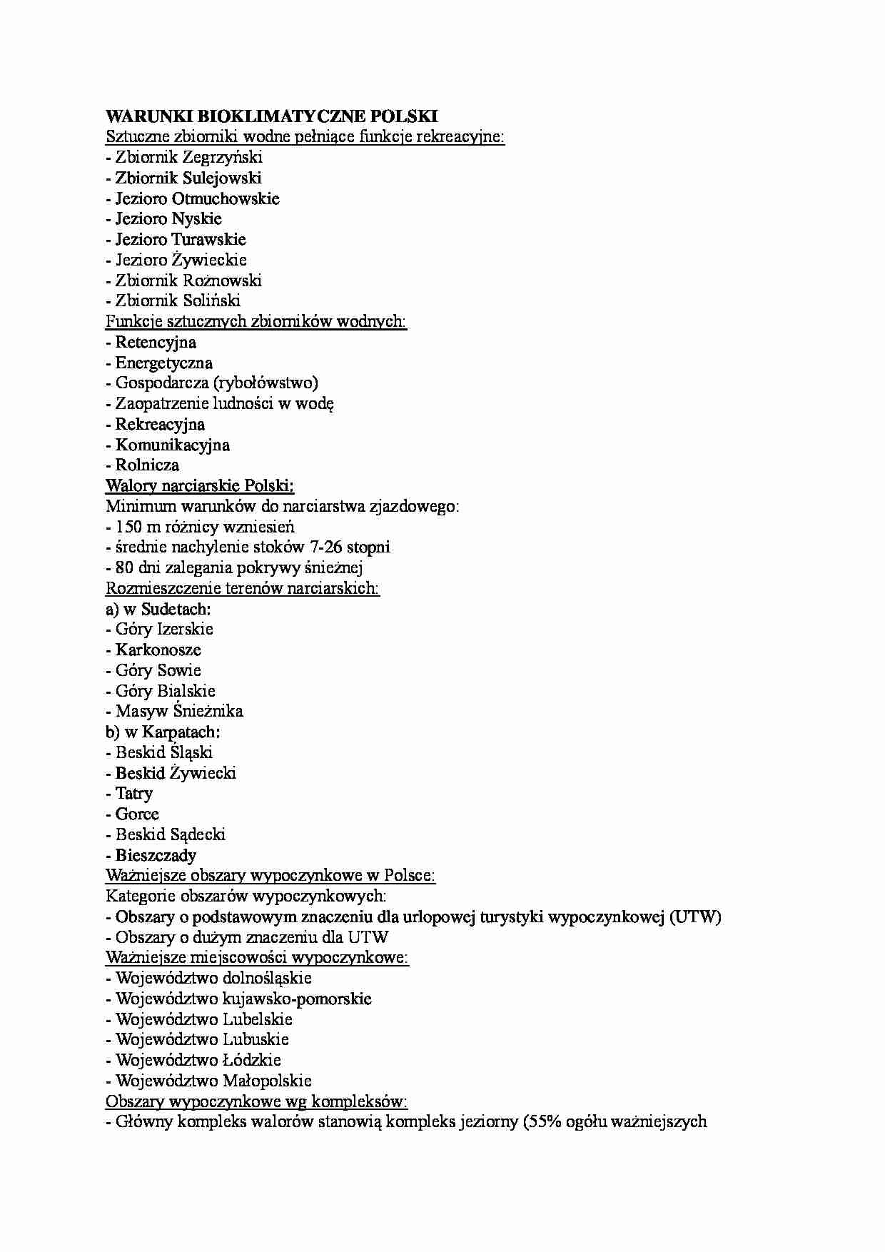 warunki bioklimatyczne Polski - strona 1