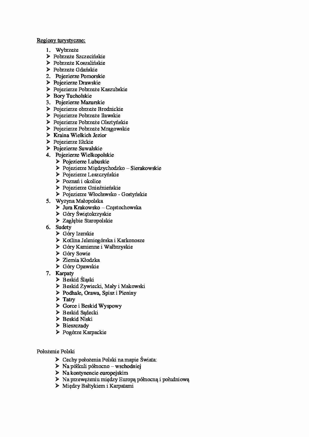 Regiony turystyczne - podział - strona 1