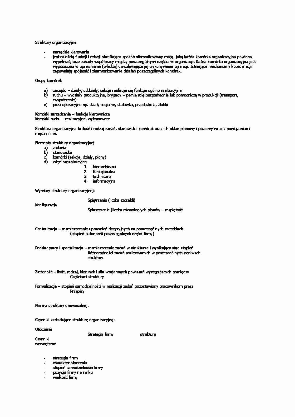 Struktury organizacyjne, grupy komórek - strona 1
