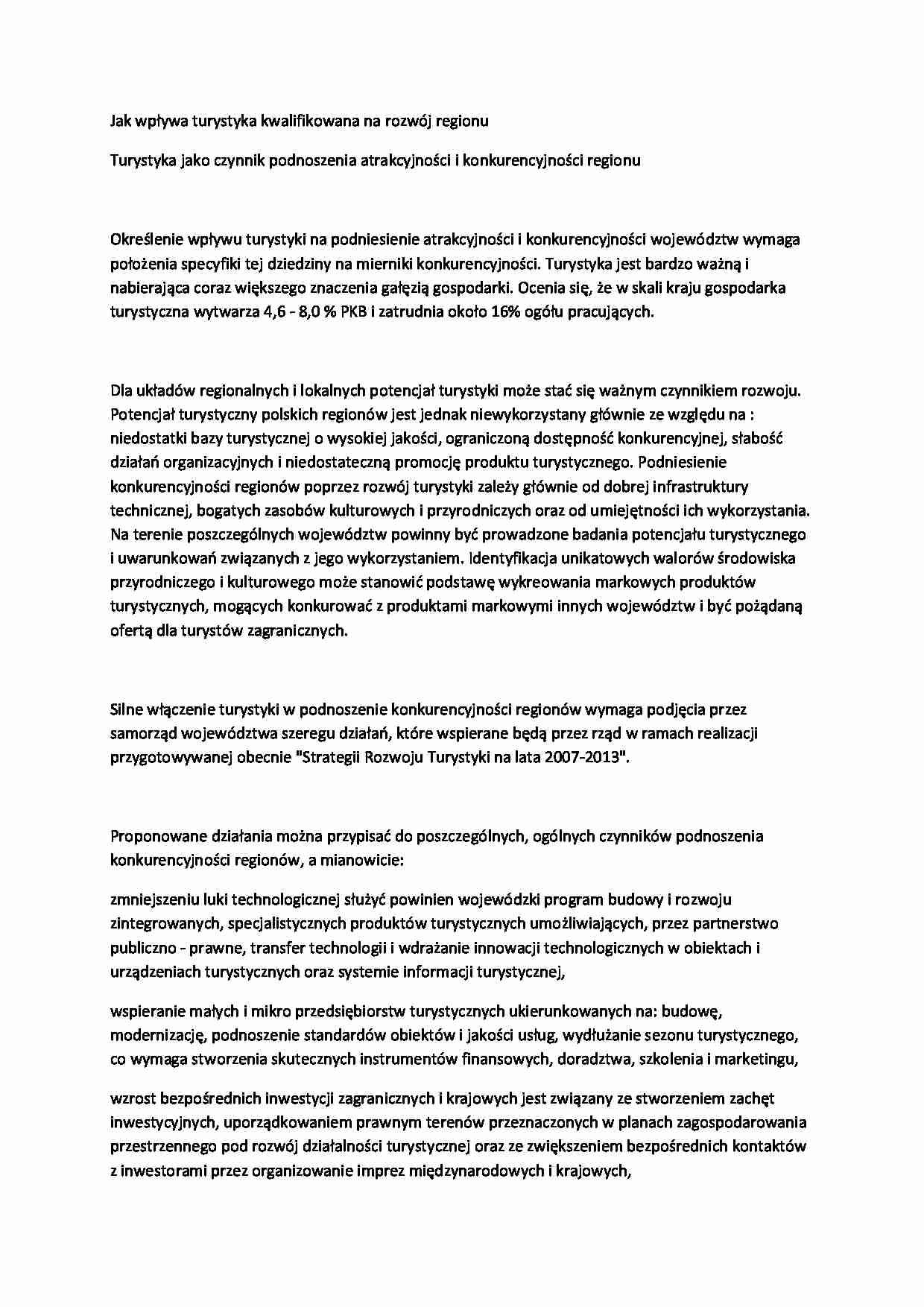 Turystyka jako czynnik podnoszenia atrakcyjności - strona 1