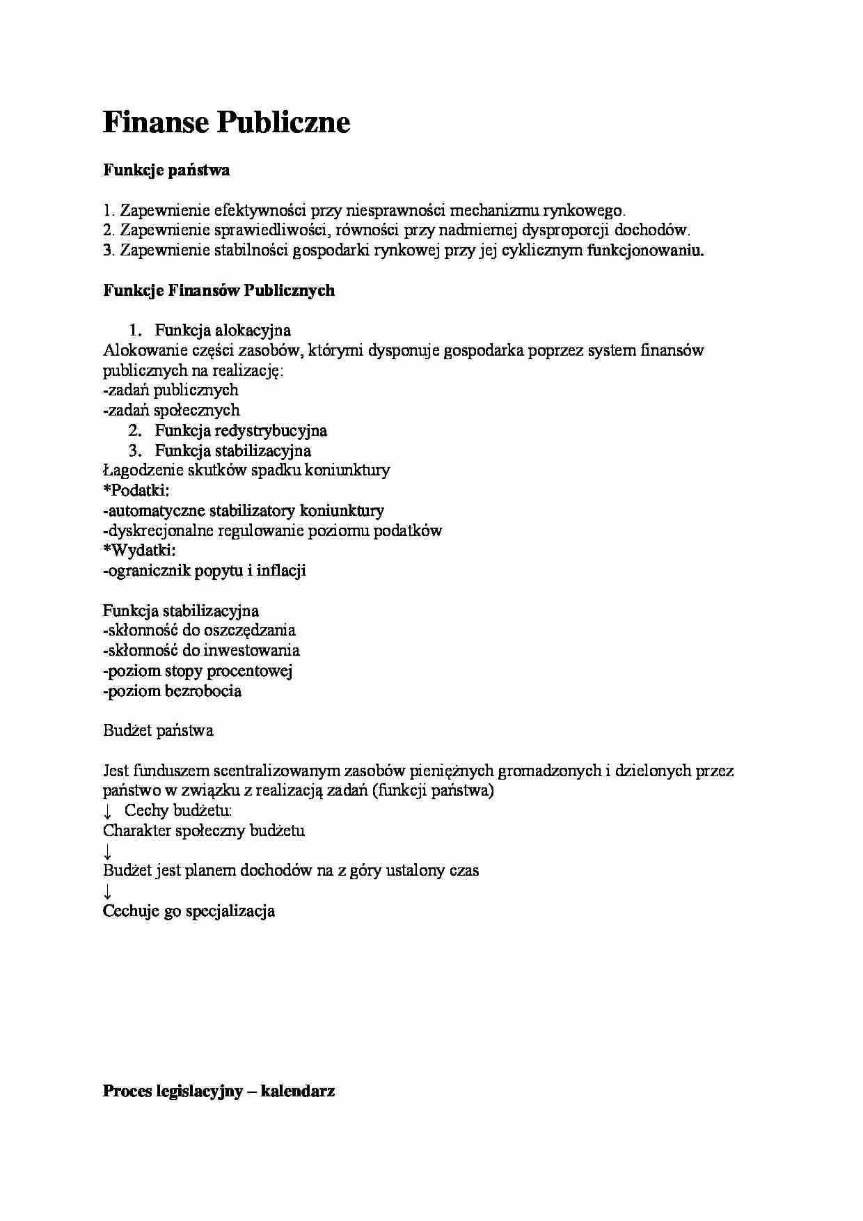 Finanse publiczne - omówienie - strona 1