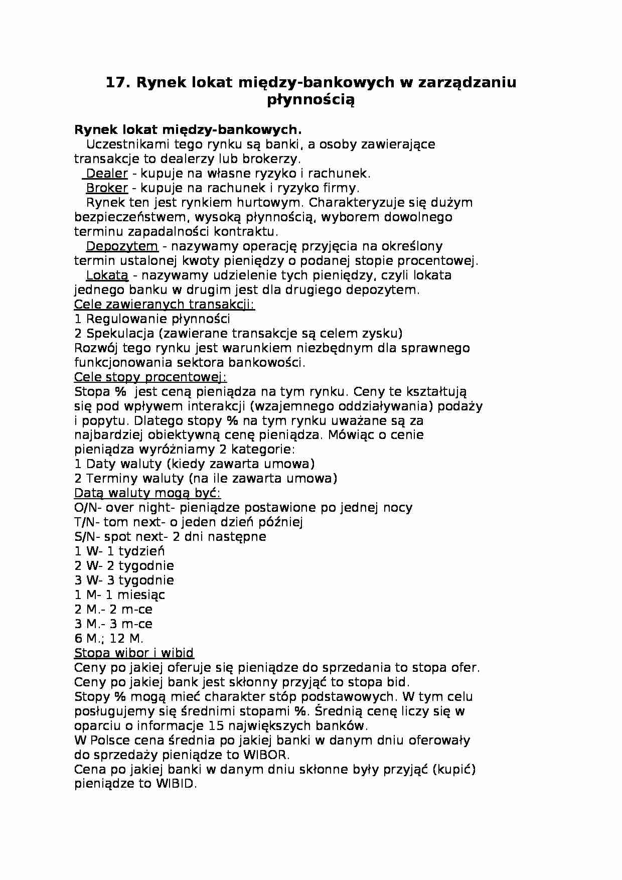 Rynek lokat międzybankowych - strona 1