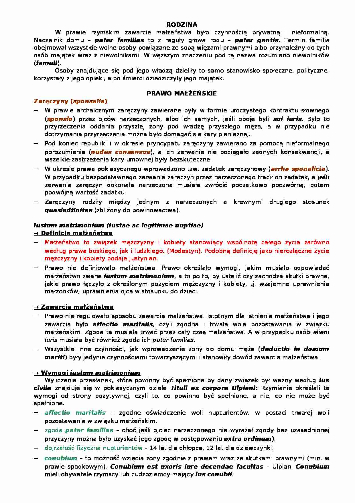 rzym rodzina - Prawo  - strona 1
