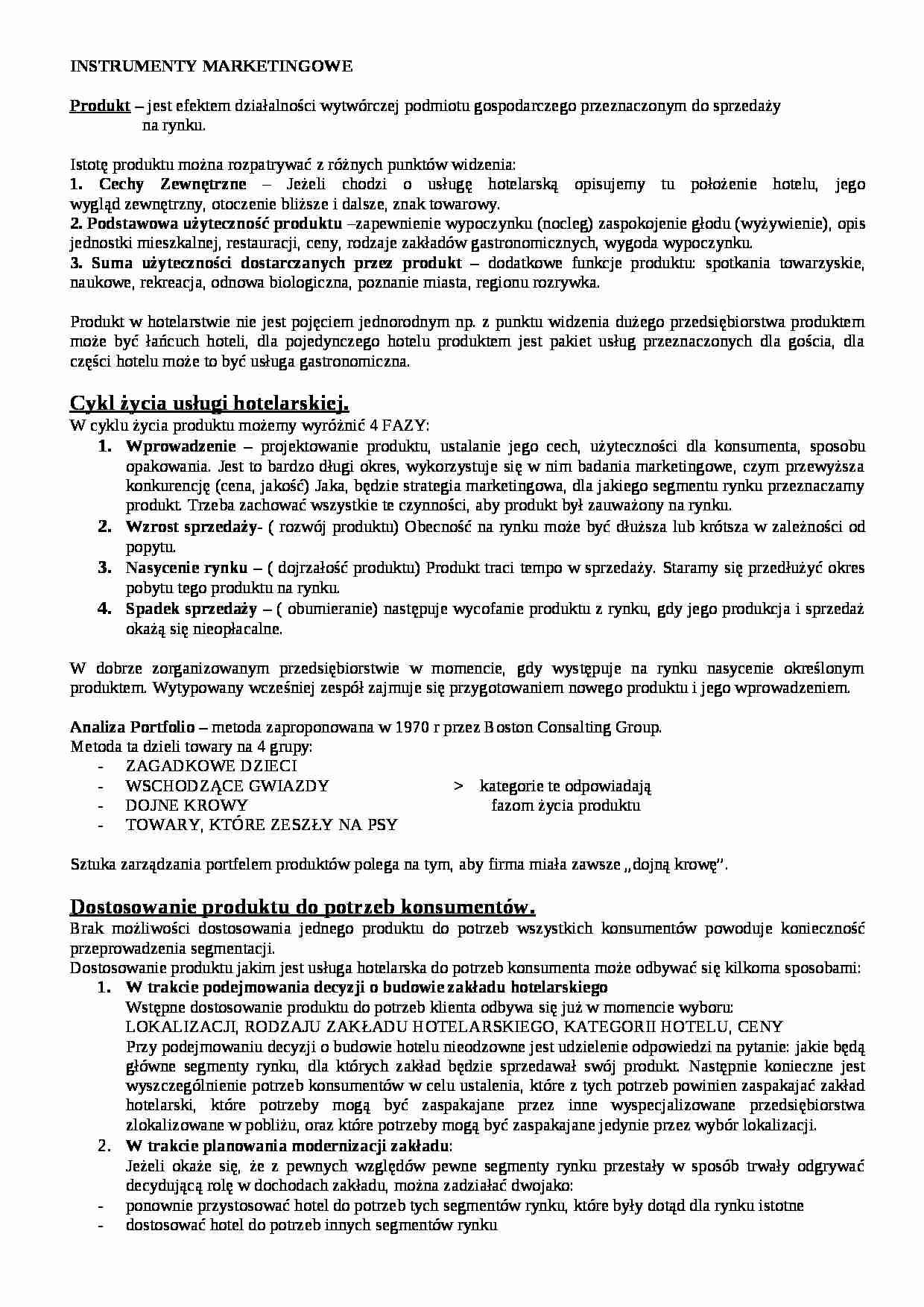 Instrumenty marketingowe - omówienie - strona 1