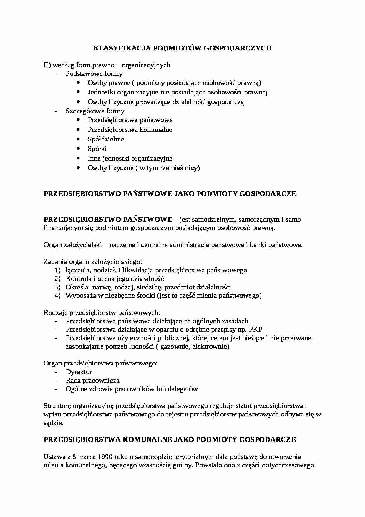Klasyfikacja podmiotów gospodarczych - strona 1