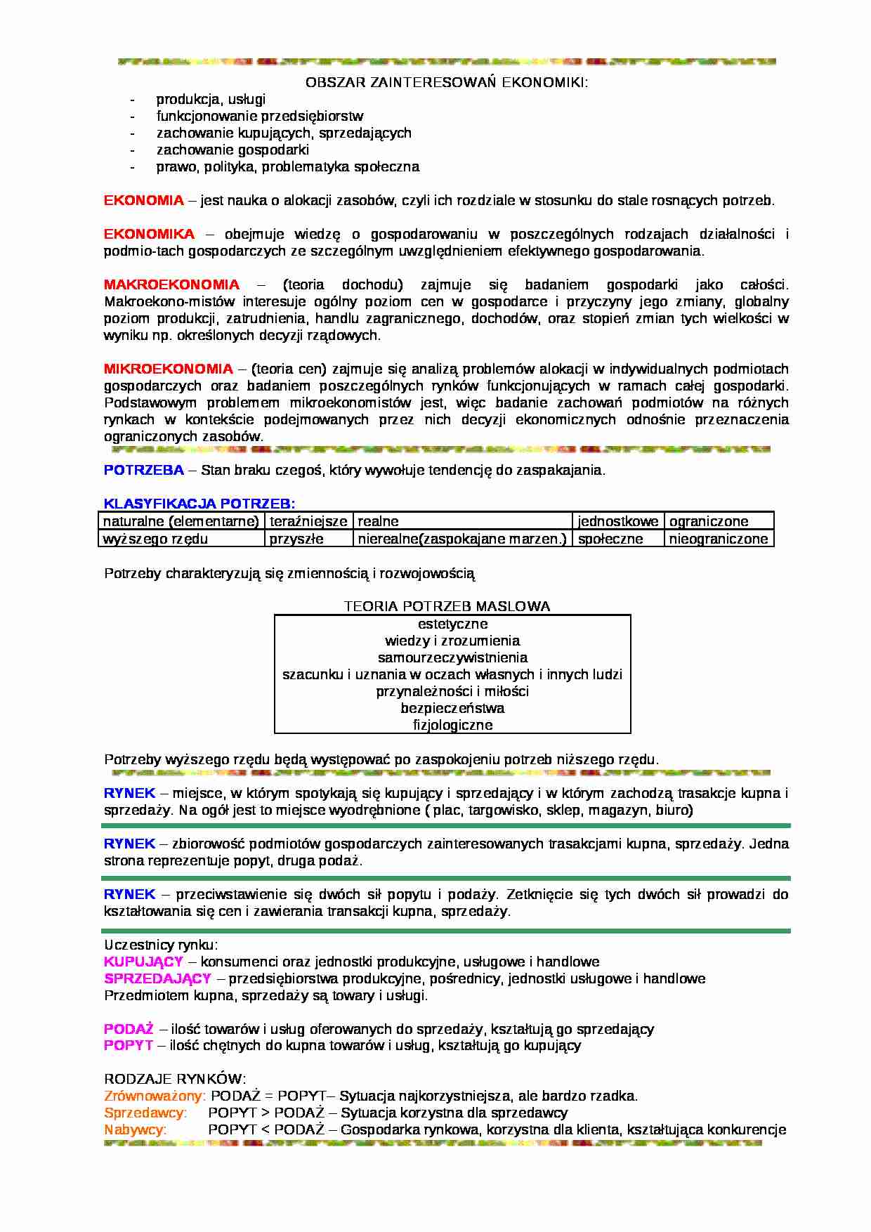 Obszar zainteresowań ekonomiki - strona 1
