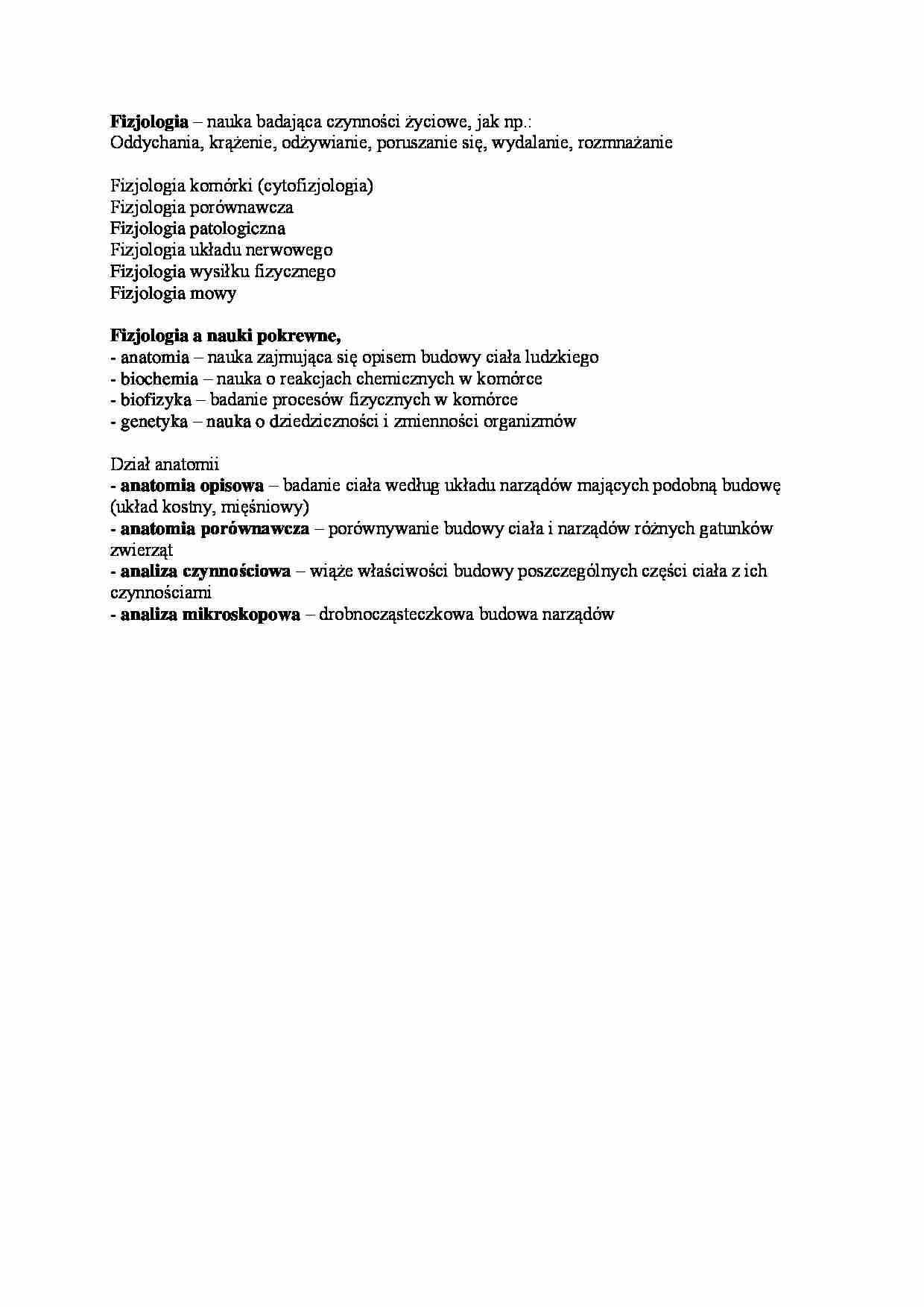 Fizjologia a nauki pokrewne - strona 1