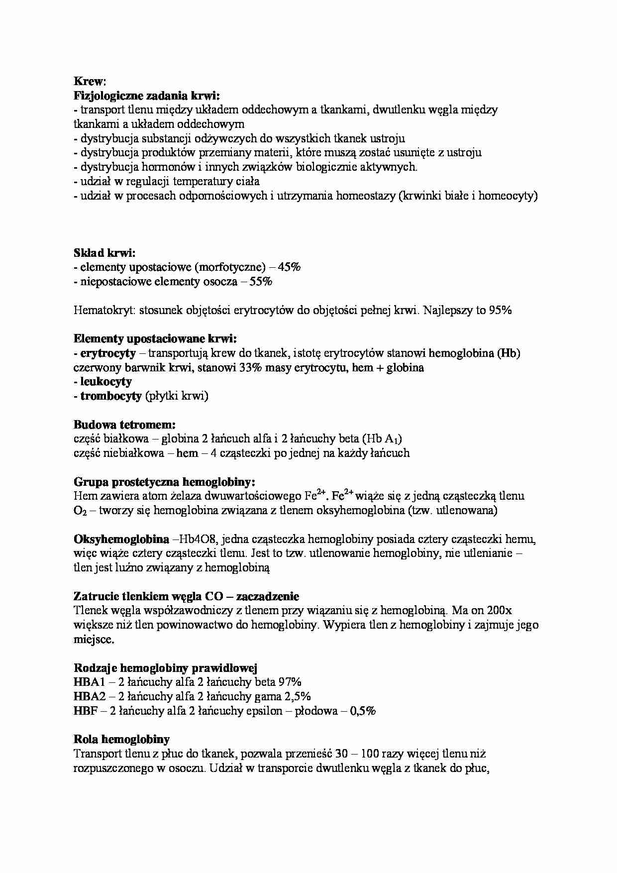 Krew - skład i zadania - strona 1