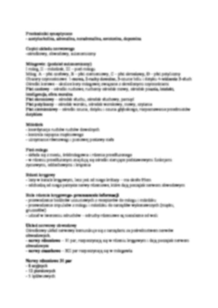 Układ nerwowy - omówienie - strona 2